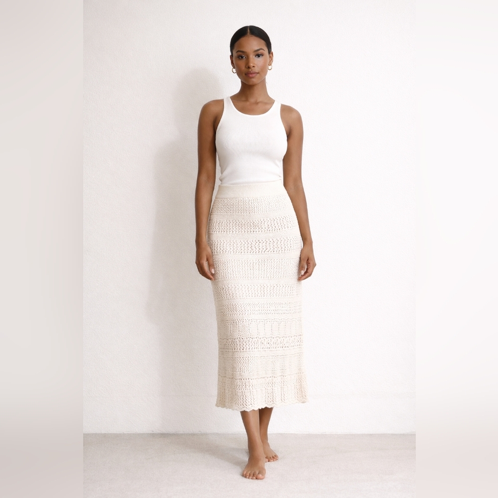 Haute Hippie Cream Maxi Skirt